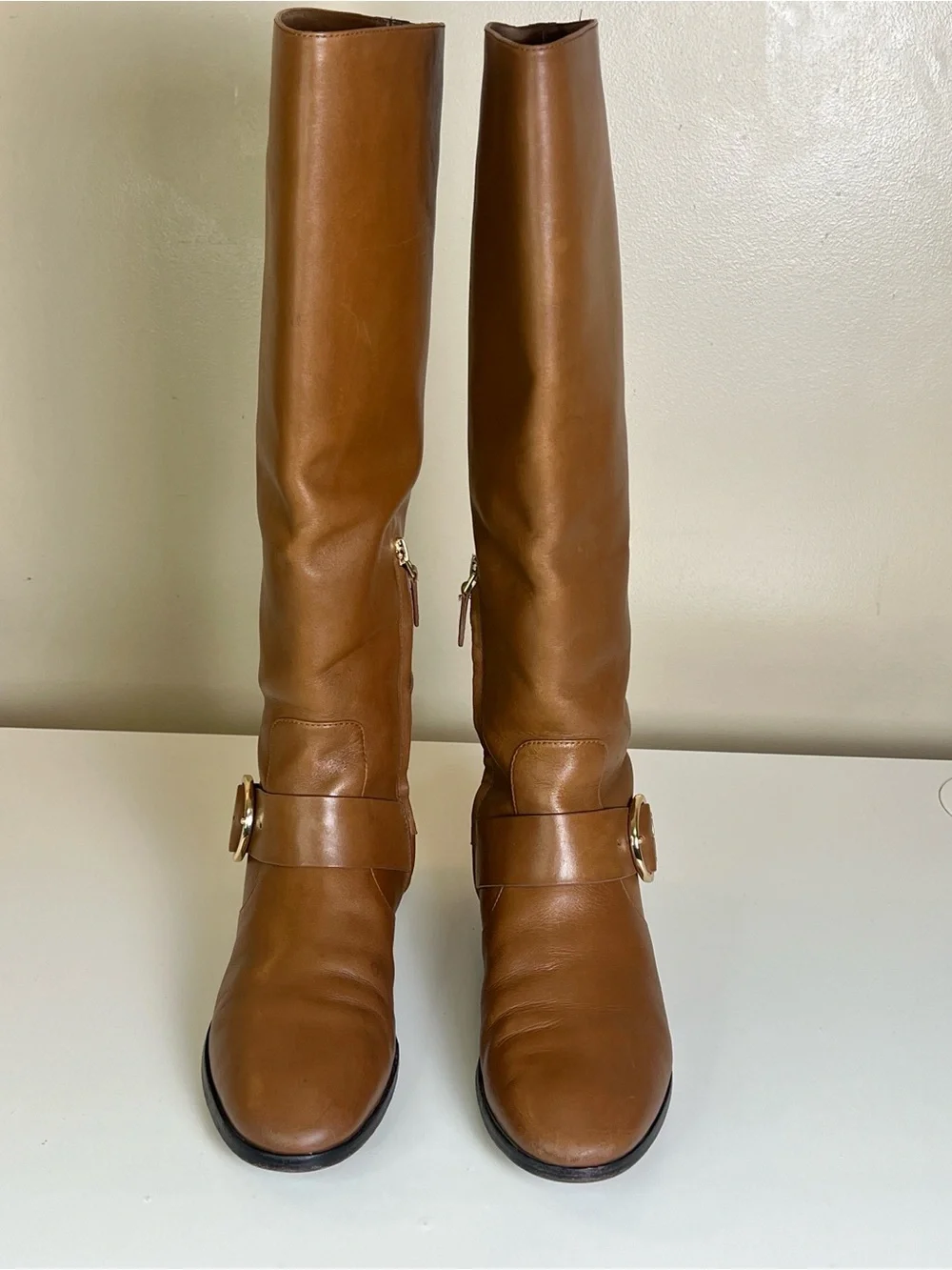 Tory Burch Sofia Brown Leather Knee-High Riding Boots Size 9